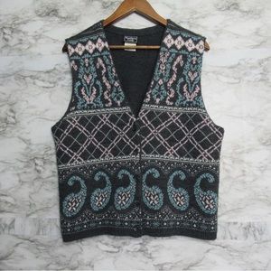 Southern Lady Vintage Sweater Vest Size Large